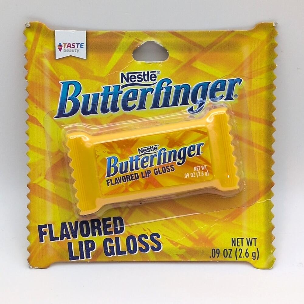 NIB Taste Beauty Butterfinger Flavored Lip Gloss Mini Chocolate Candy Shape